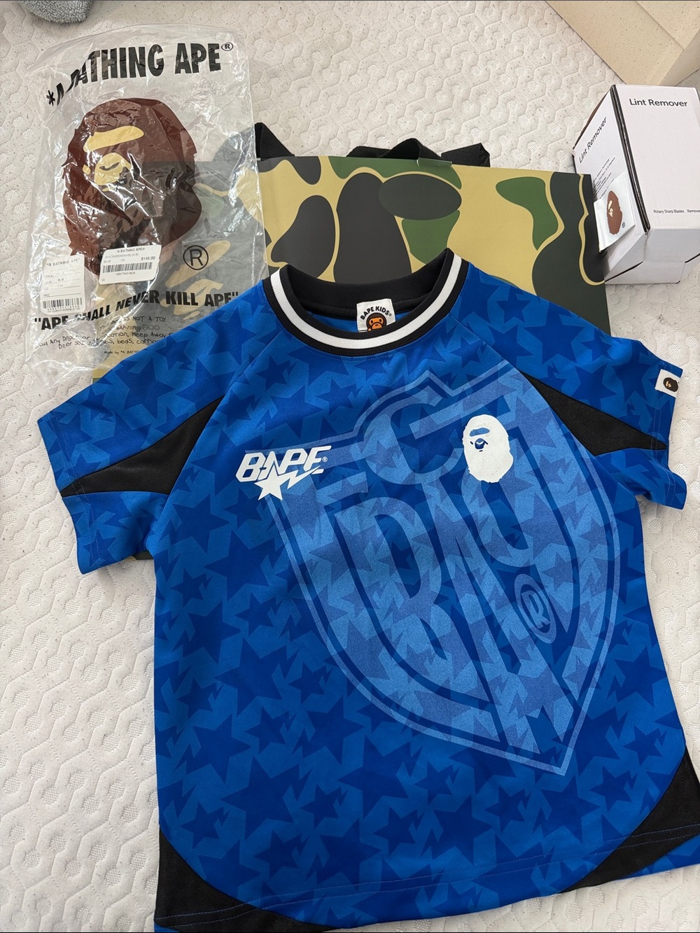 A Bathing Ape Kids' Blue Graphic Star Jersey